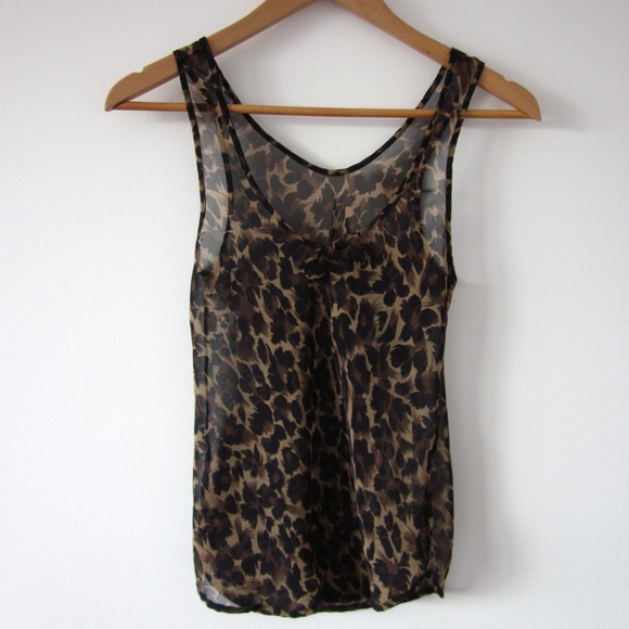 🎁 Free with purchase 🎁 Animal Print - Sheer Tank Top - Picture 1 of 4
